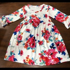 Butter soft little girls boutique floral dress
